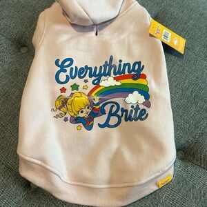 Rainbow Brite Pink Dog Hooded Sweatshirt Pet Hoodie Size Large- NWT
